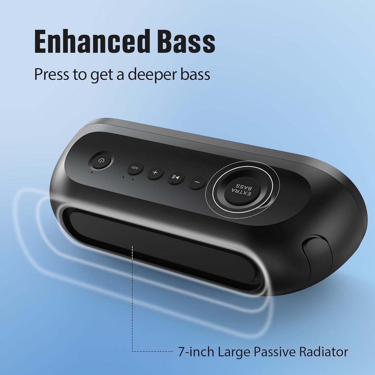 DOSS SoundBox Pro+ P300 Bluetooth Speaker with 40W Stereo Sound, Extra Bass, IPX6 Waterproof, TWS Pairing, Diverse Lights Show, 20H Playtime, BT 5.3 Speaker for Party, Camping, Beach - Blue