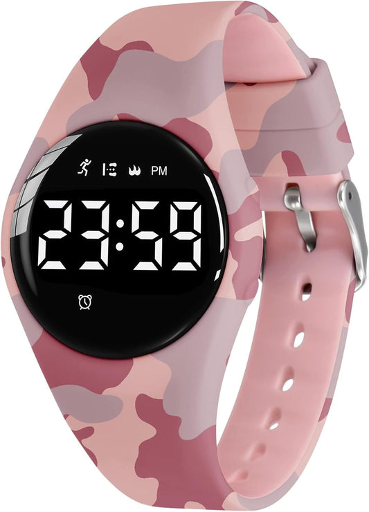 Kids Watches for Girls Boys Digital Sport Watch with Step Counter Pedometer Vibration Alarm Clock, No App Waterproof Fitness Tracker Kids Watch Boys Girls Teens Students Ages 5-16
