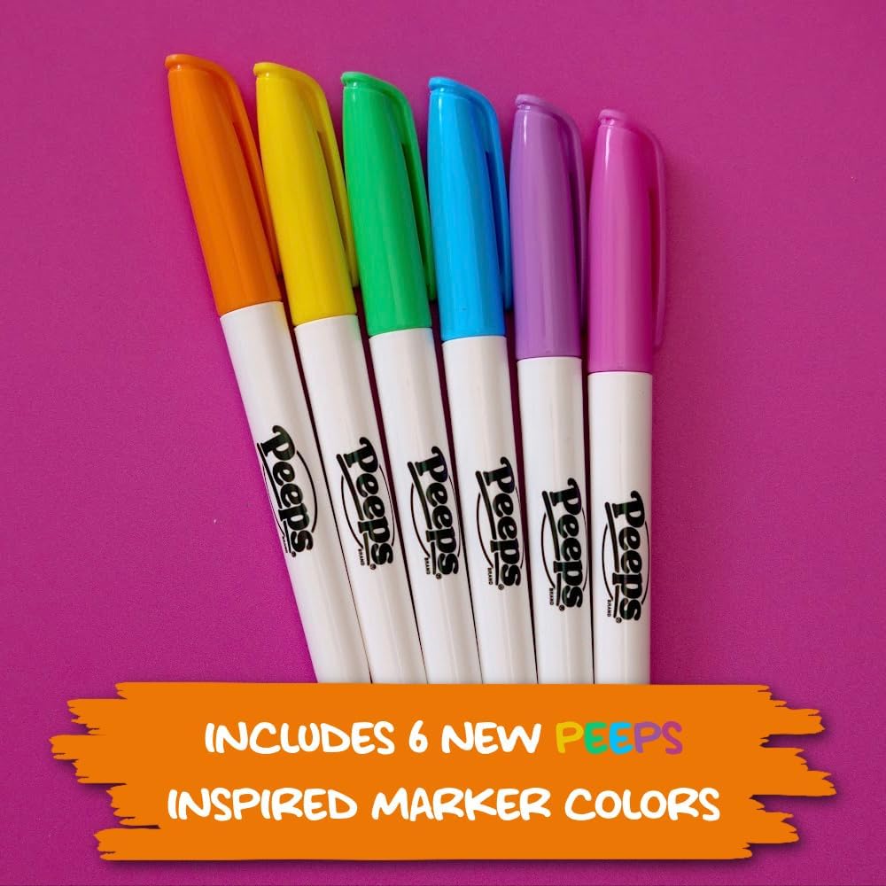 The Eggmazing Egg Decorator - Peeps Bunny - Arts and Craft Set Includes 6 Colorful Quick Drying, Non-Toxic Markers - Blue - Packaging May Vary
