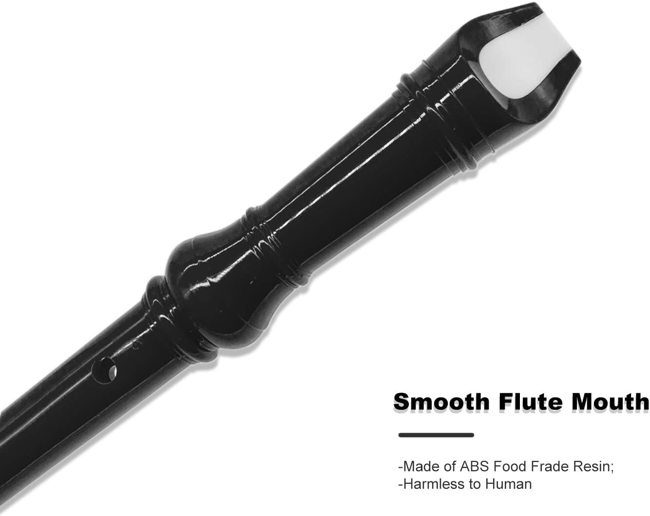 SJOYS ENGIEGEE 8-Hole Soprano Descant Recorder Kids Music Flute with Cleaning Rod & Case Bag For School Student Home Entertainment Black