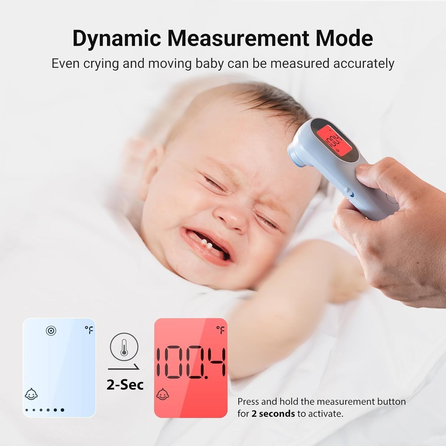 iHealth Infrared Digital Thermometer for Adults and Kids, Baby Thermometer with 3-in-1 Mode & 3-Color Prompt, Fever Alarm & Silent Mode, Forehead & Object Detection, 40 Memory Storages, PT9L, Blue