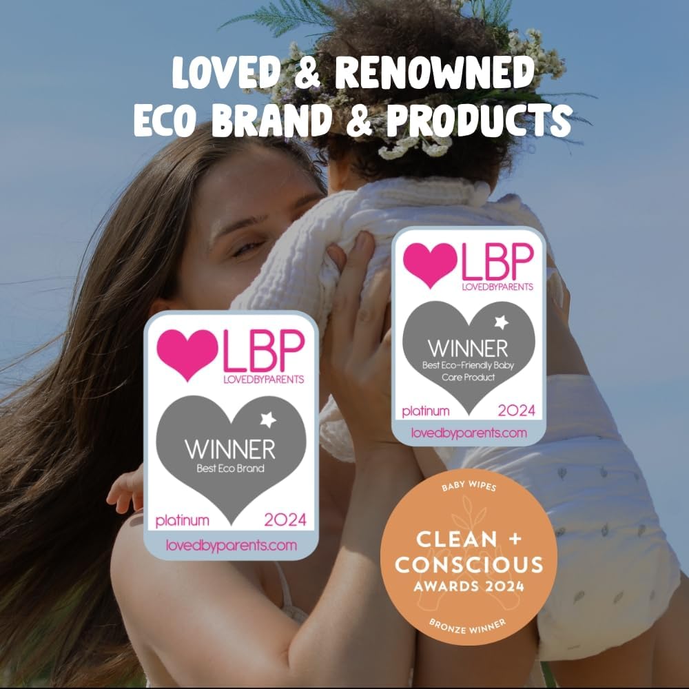 Eco by Naty Baby Wipes Unscented - 100% Compostable and Plant-Based Wipes, Good for Babies and Newborn Sensitive Skin (168 Count - 3 packs of 56)
