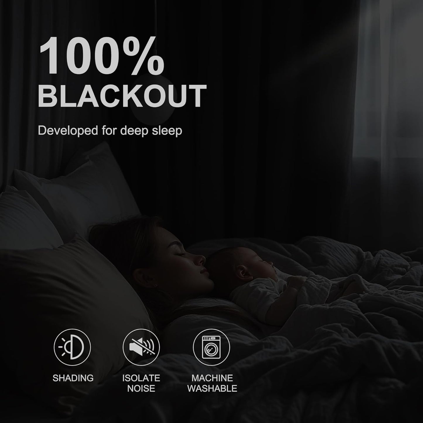 NICETOWN 100% Blackout Curtains for Bedroom, Room Darkening Plylux Black Curtains 84 Inch Long Thermal Insulated Grommet Window Drapes for Living Room, 52" W x 84" L, 2 Panels