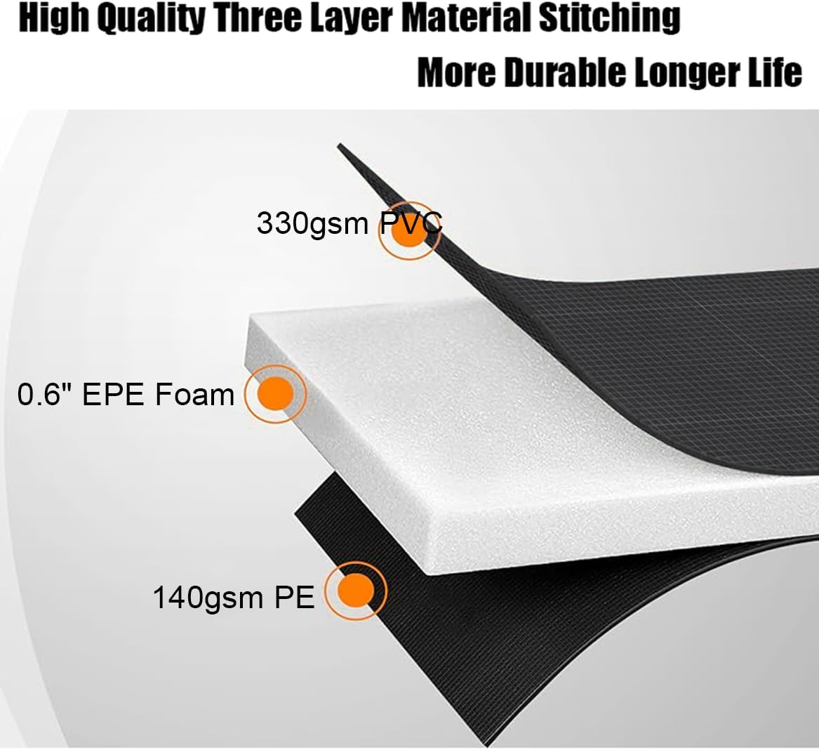 LANGXUN Universal Trampoline Repalcement Safety Pad, 8ft 10ft 12ft 14ft 15ft 16ft Waterproof Surround Spring Foam Cover for Round Frame