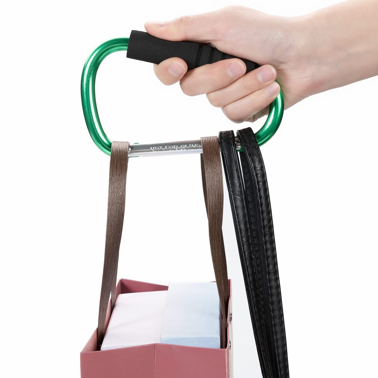 Stroller Hooks by Baby，2 Pack Convenient Organizer Hook Bag Clips to Diaper Bags Green