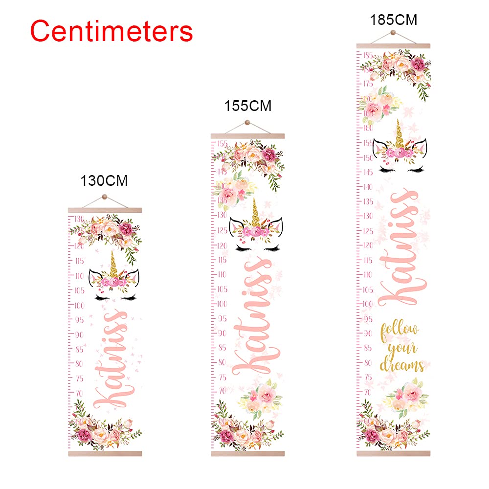 Personalized Kids Height Chart - Canvas Growth Ruler for Boys and Girls - Custom Name Banner with Removable Nursery Wall Decor - Gift for Kid’s Room Decoration