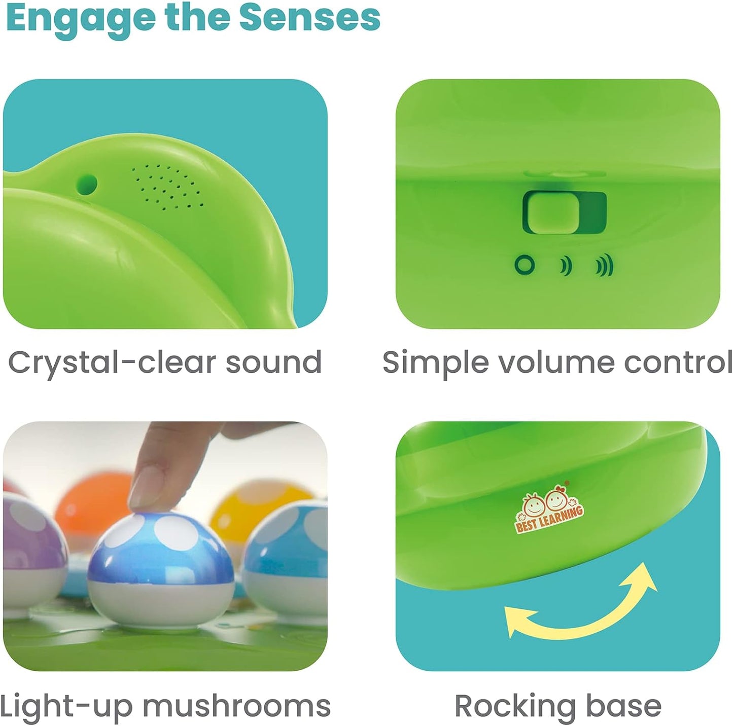 BEST LEARNING Mushroom Garden - Interactive Educational Light-Up Toddler Toys for 1 to 3 Years Old Toddlers - Colors, Numbers, Games & Music for Kids - Ideal Baby Toy Birthday Gift