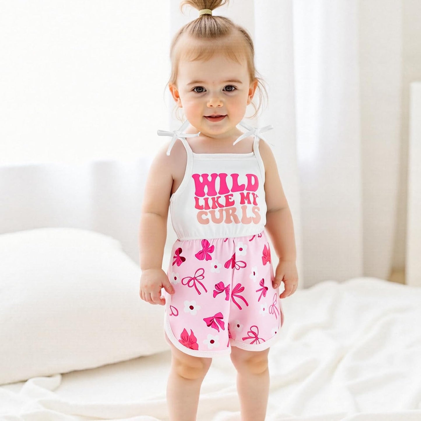 WZTYYDS Toddler Baby Girl Summer Clothes Floral Romper Tie-Up Strap Halter Jumpsuit Infant Summer Sling Playsuit 6M-3T