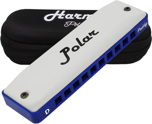Harmo Polar Diatonic Harmonica Key of D, Paddy Richter Tuning - Specialized for Irish, Bluegrass, Celtic, and Folk Music, Mouth Organ With Case, Harmonica for Kids, Adults, Beginners & Professionals