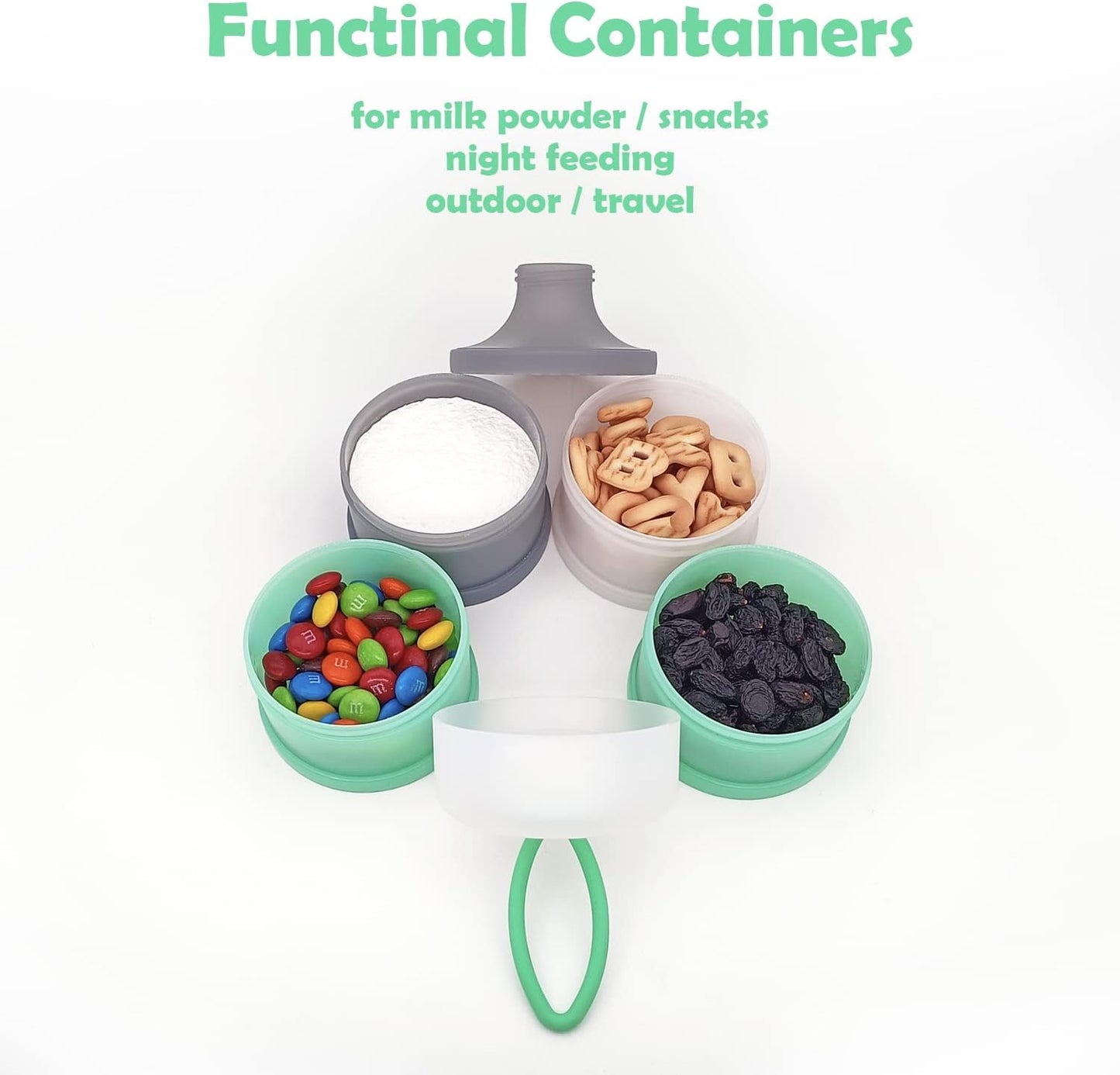 Baby Formula Dispenser, Formula Container, Portable Milk Powder Dispenser Container, Baby Feeding Travel Storage Container, Non-Spill Stackable Baby Snack Storage Container, BPA Free, 2 Packs