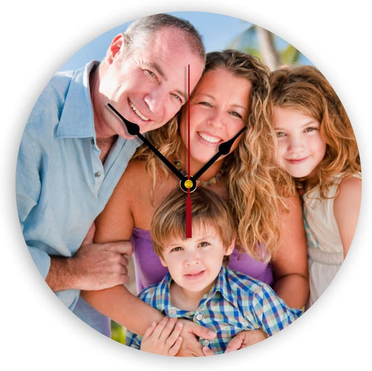 Generic Custom Clocks for Walls Personalized Picture Hanging Time Clocks Customize Gifts for Kitchen Bathroom Home Creative, 10inch-25cm
