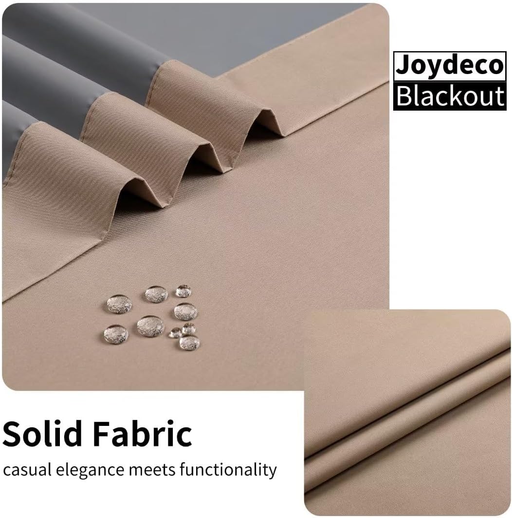 Joydeco Taupe Curtains 84 Inch Length 2 Panels Set for Livingroom, Blackout Curtains 84 Inches Long for Bedroom Windows, Thermal Insulated Room Darkening 84 Inch Long with Grommets