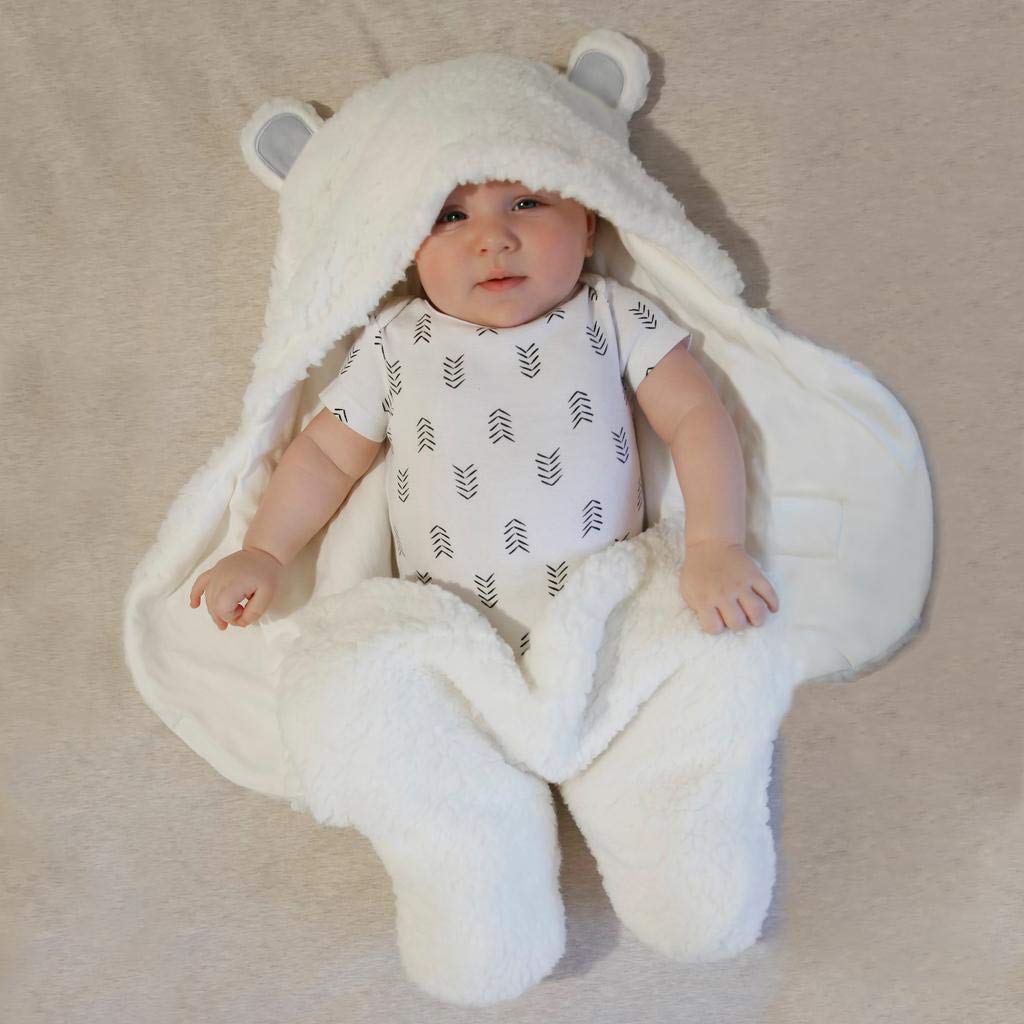 Jam Naturals-Cute Bear Organic Newborn Swaddle Wrap-Gender Neutral Soft Plush Receiving Blanket, Newborn Baby Registry Gift(Grey 3-6m)