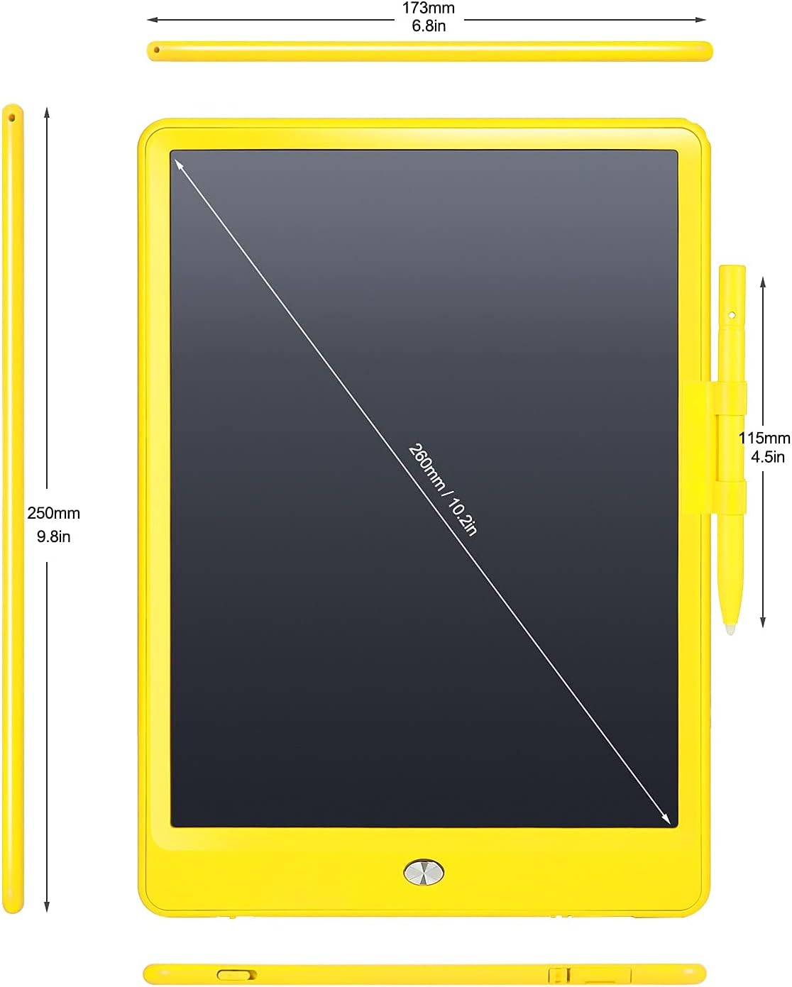 Sketch Pads for Drawing Kids, LEYAOYAO LCD Writing Tablet with Protect Bag Etch a Pads,Colourful Screen Draw Pad Draw Board,Birthday Gifts for 3 4 5 6 Year Old Girls(Yellow,10-Inch)