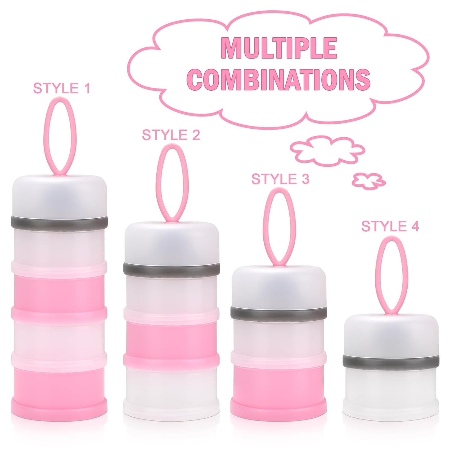 Accmor 2 Pack Baby Formula Dispenser On The Go, Stackable Formula Dispenser Formula Container to Go, Non-Spill Portable Milk Powder Kids Snack Storage Container, BPA Free