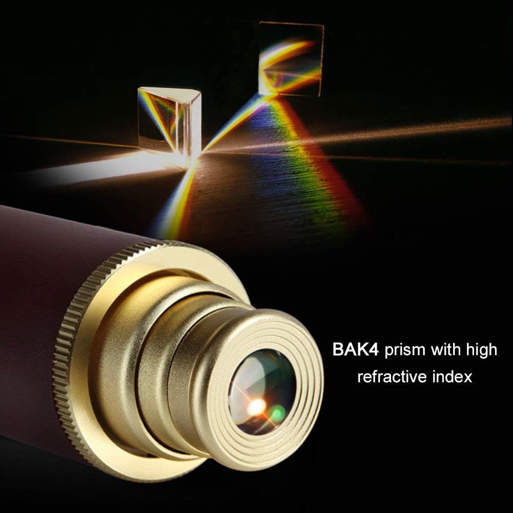 Retro Pirate Telescope Zoomable 25x30 Spyglass Portable Collapsible Handheld Telescope Vintage Monocular for Kids & Survival Gear Compass Pocket Military Compass for Camping Boating