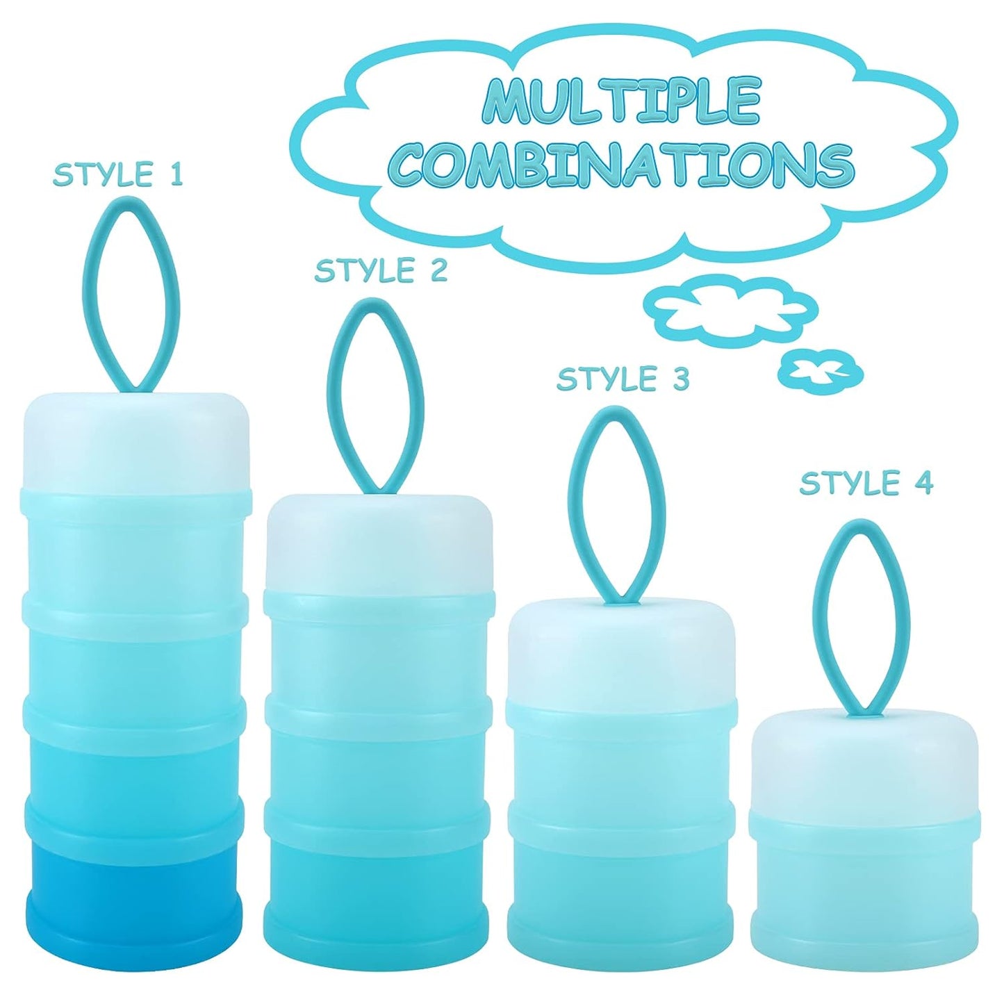 Accmor Baby Formula Dispenser On The Go, Stackable Formula Dispenser for Travel Formula Container to Go, Non-Spill Milk Powder Baby Kids Snack Storage Container, BPA Free, 3 Packs