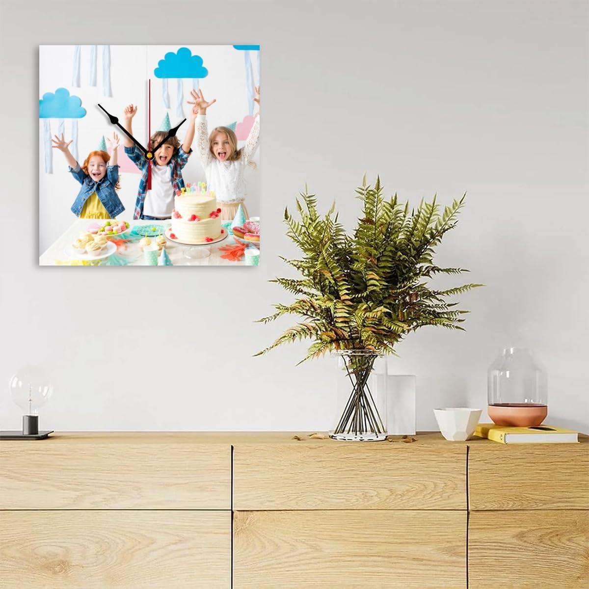 Generic Custom Clocks for Walls Personalized Clocks with Photo Text Logo Customized Round Clock for Birthday Wedding Present Family Friends Gifts, 12inch-30cm