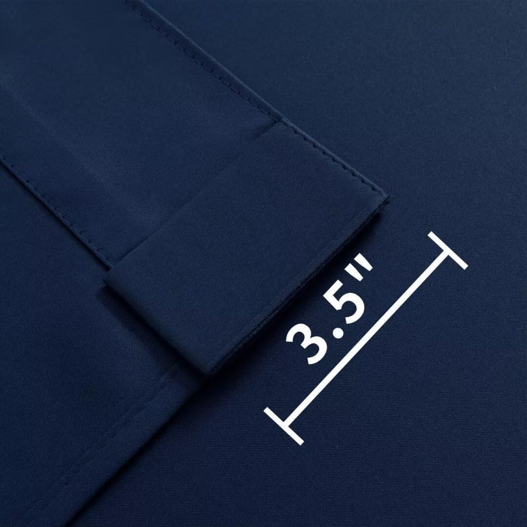 Joydeco Blackout Curtains 84 Inch Length 2 Panels Set, Black Out Curtains for Bedroom, Room Darkening Drapes for Living Room Window (W37 x L84 Inch, Navy Blue)