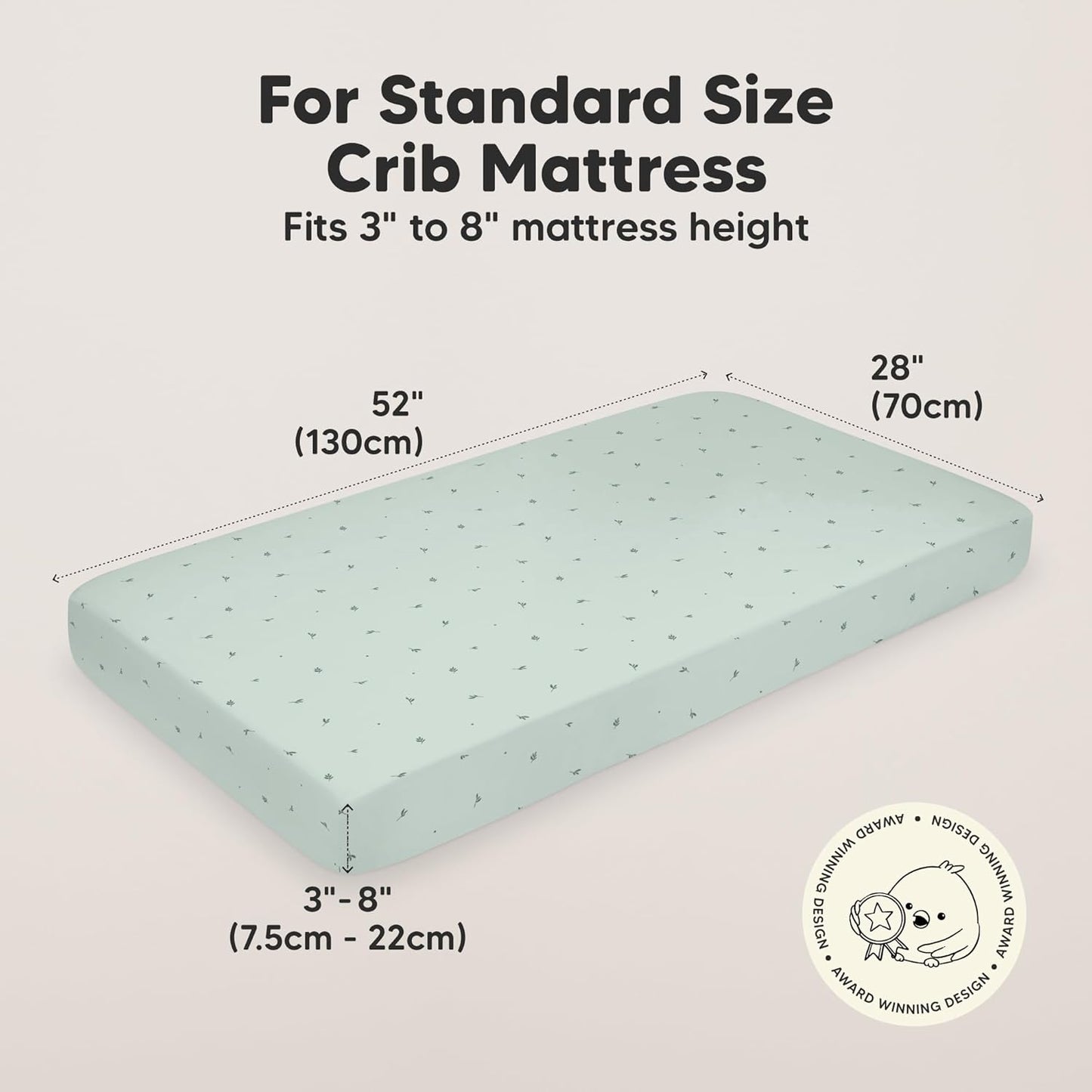 KeaBabies 2-Pack Organic Crib Sheets for Boys, Girls - 52x28 Fitted Crib Mattress Sheet Neutral, Breathable Jersey Cotton Cover for Baby Bed, Toddler Mattress, Soft & Cute Prints (Bunnies)