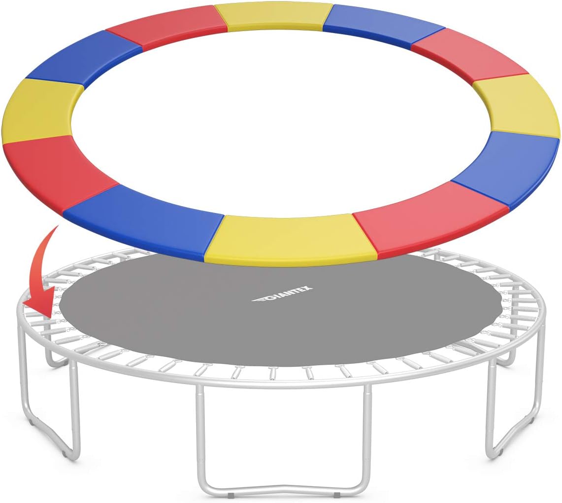 Giantex Trampoline Pad, 8ft 10ft 12ft 14ft 15ft 16ft Trampoline Replacement Safety Pad, No Holes for Pole, Waterproof Trampoline Accessories Spring Cover