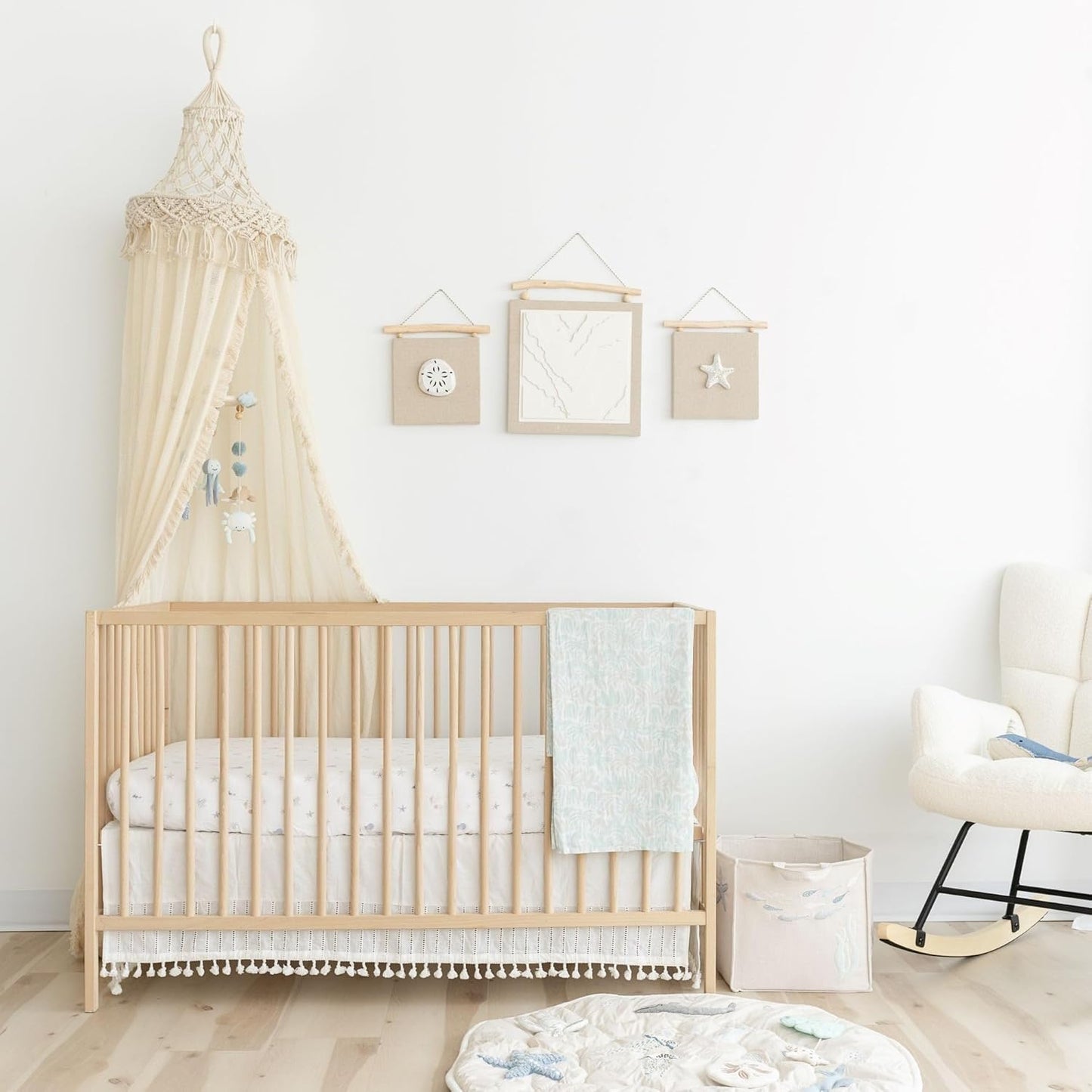 Crane Baby, Ocean Nursery Decor for Boys and Girls, Ceiling Hanging, 9" x 30", Whale Nursery Decor, Ceiling Hanging Decorations