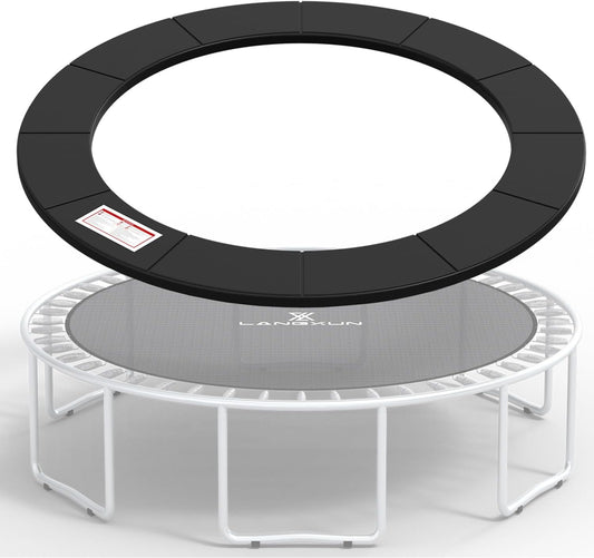 LANGXUN Universal Trampoline Repalcement Safety Pad, 8ft 10ft 12ft 14ft 15ft 16ft Waterproof Surround Spring Foam Cover for Round Frame