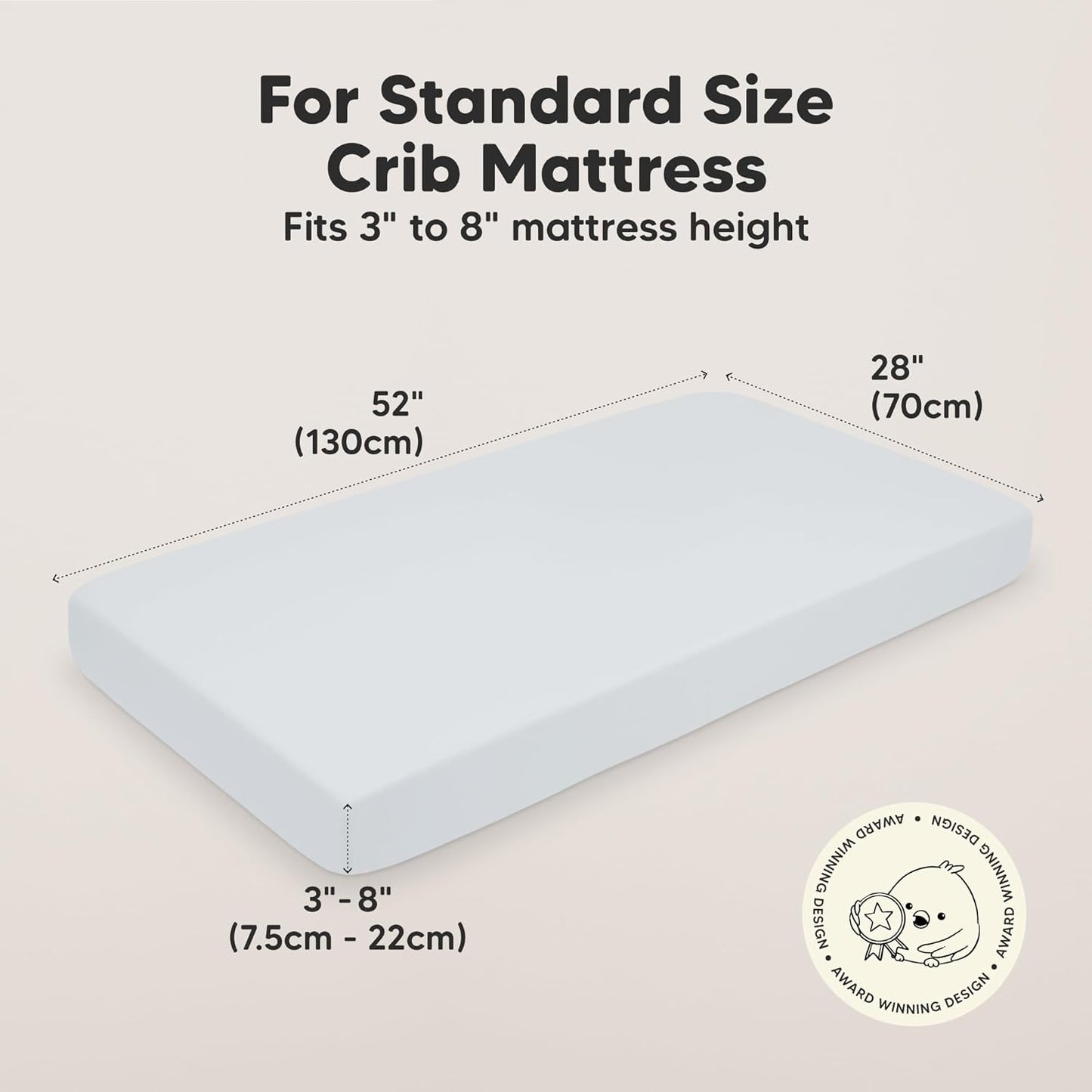 KeaBabies 2-Pack Organic Crib Sheets for Boys, Girls - 52x28 Fitted Crib Mattress Sheet Neutral, Breathable Jersey Cotton Cover for Baby Bed, Toddler Mattress, Soft & Cute Prints (Hazy)