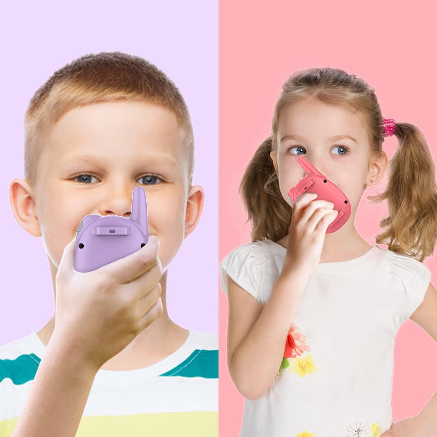 Walkie Talkies for Kids Rechargeable, Christmas Birthday Gifts for Girls Age 3-9,Easy to Use Kids Walkie Talkies,Spy Games Toys for 3 4 5 6 7 8 9 10 12 Year Old Girl with USB Chargeable Battery 2 Pack