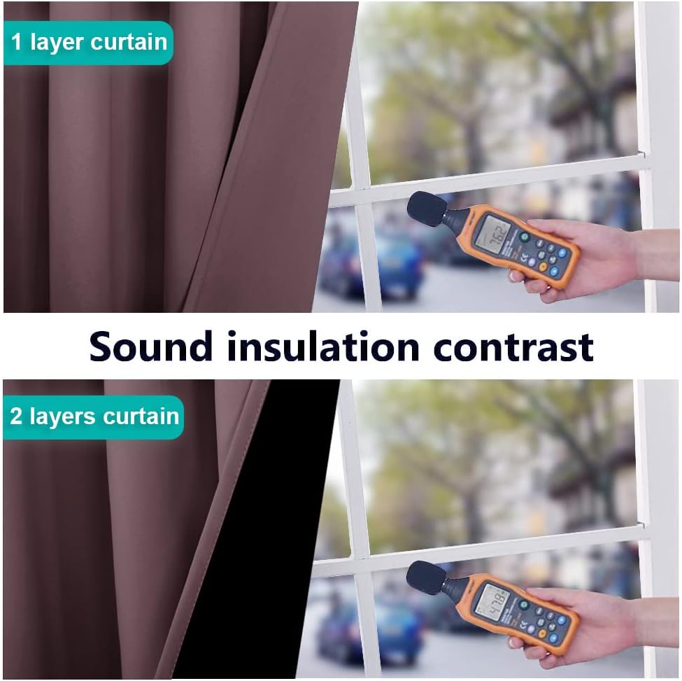 NICETOWN 100% Blackout Curtains 54 inches Long, Double-Deck Completely Blackout Window Treatment Thermal Insulated Lined Drapes for Small Window (Dry Rose, 1 Pair, 52 inches Width Each Panel)