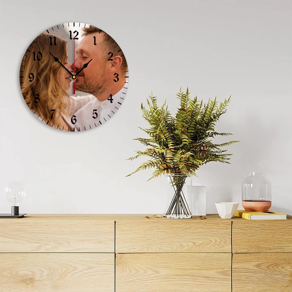 Generic Custom Clocks for Walls Personalized Clocks with Photo Text Logo Silent Non Ticking Round Decoration for Kitchen Creative, 12inch-30cm
