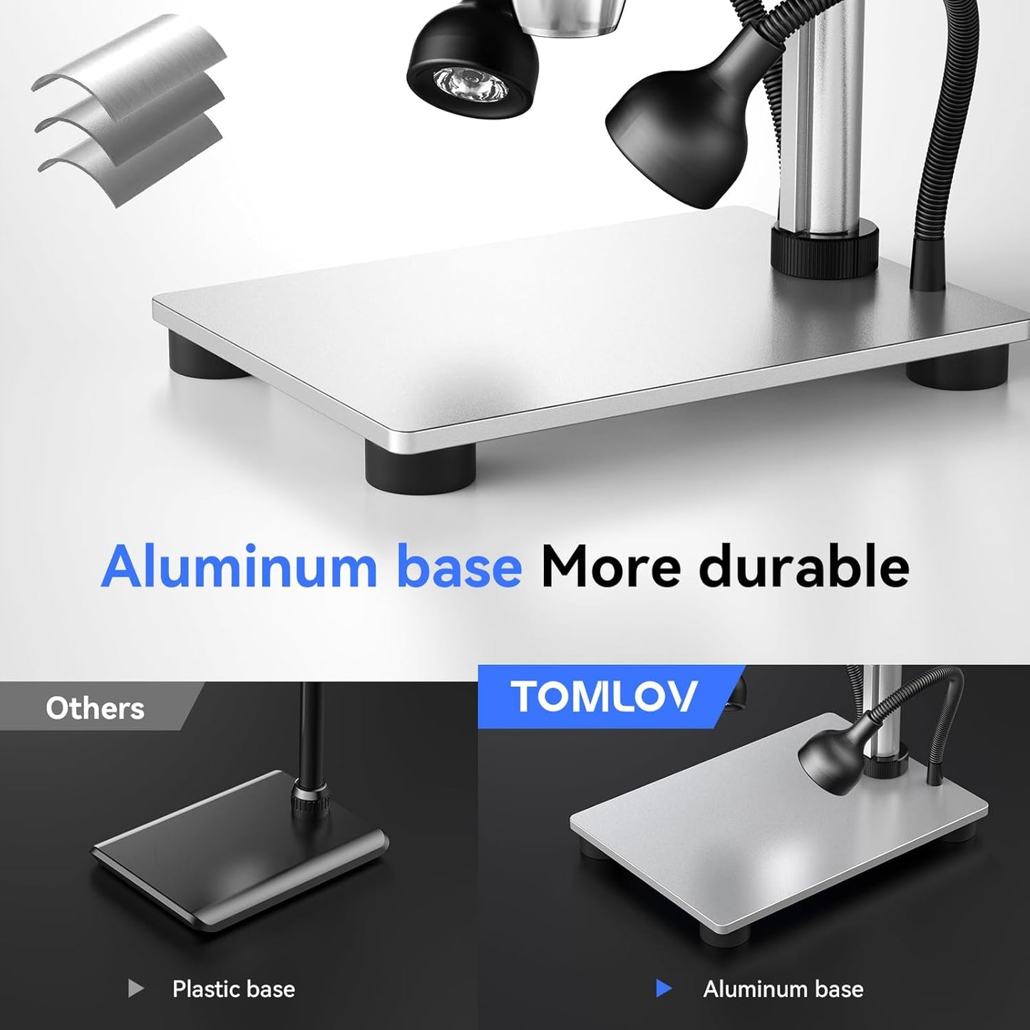 TOMLOV 1000X Coin Microscope with 4.3" Screen, Digital Microscope Magnifier with LED Lights, Metal Stand, PC View, Photo/Video, 32GB SD Card, Windows, macOS Compatible, DM4S