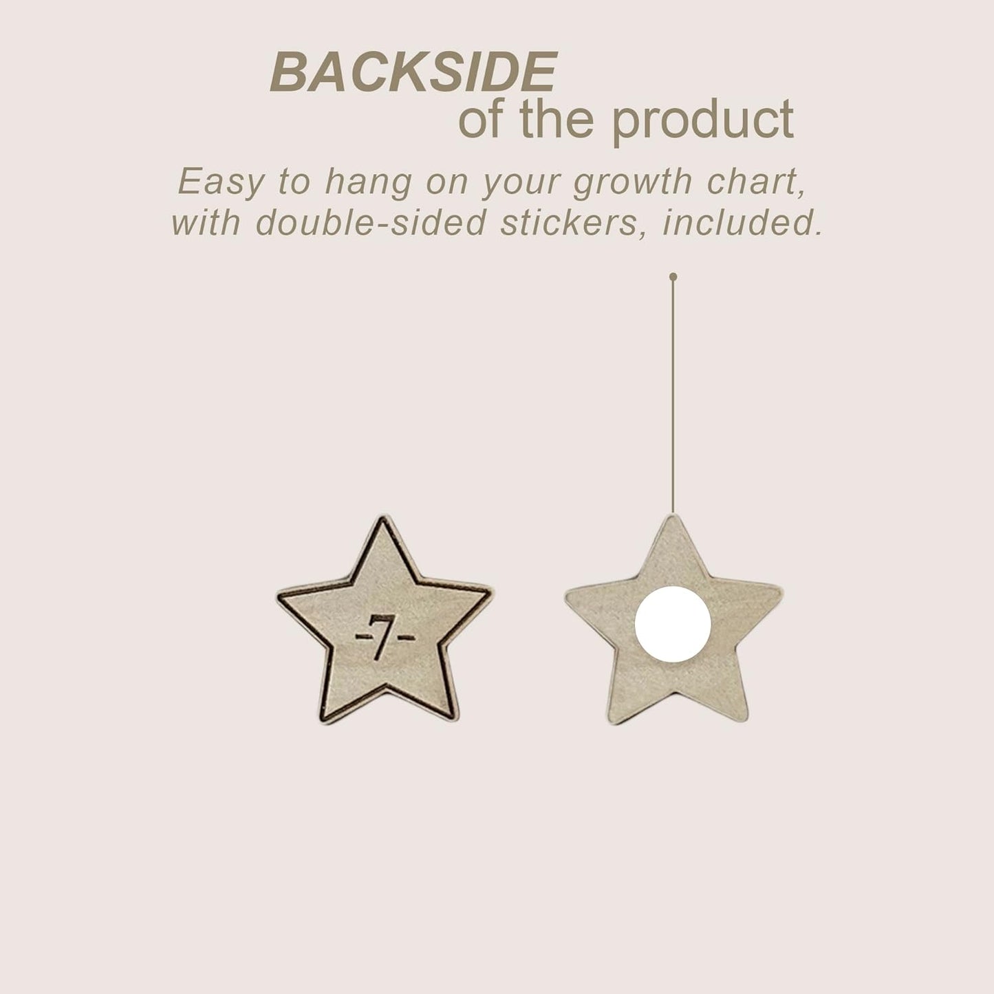 Wooden Markers for Growth Chart Height Ruler Kids Height Measurement, Space Themed Shapes.
