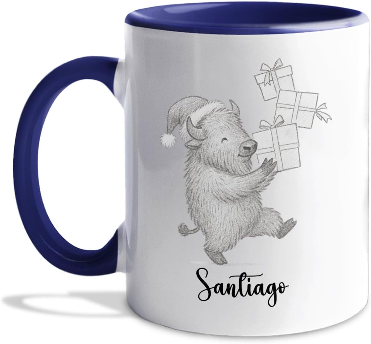 Unique Bison White Coffee Cup Gift For Thanksgiving Anniversary, Personalized Bison Lover Accent Ceramic Mug Gift For Men Women Friends Coworkers, Customized Choose Name Animal Coffee Mug 11 Oz 15 Oz