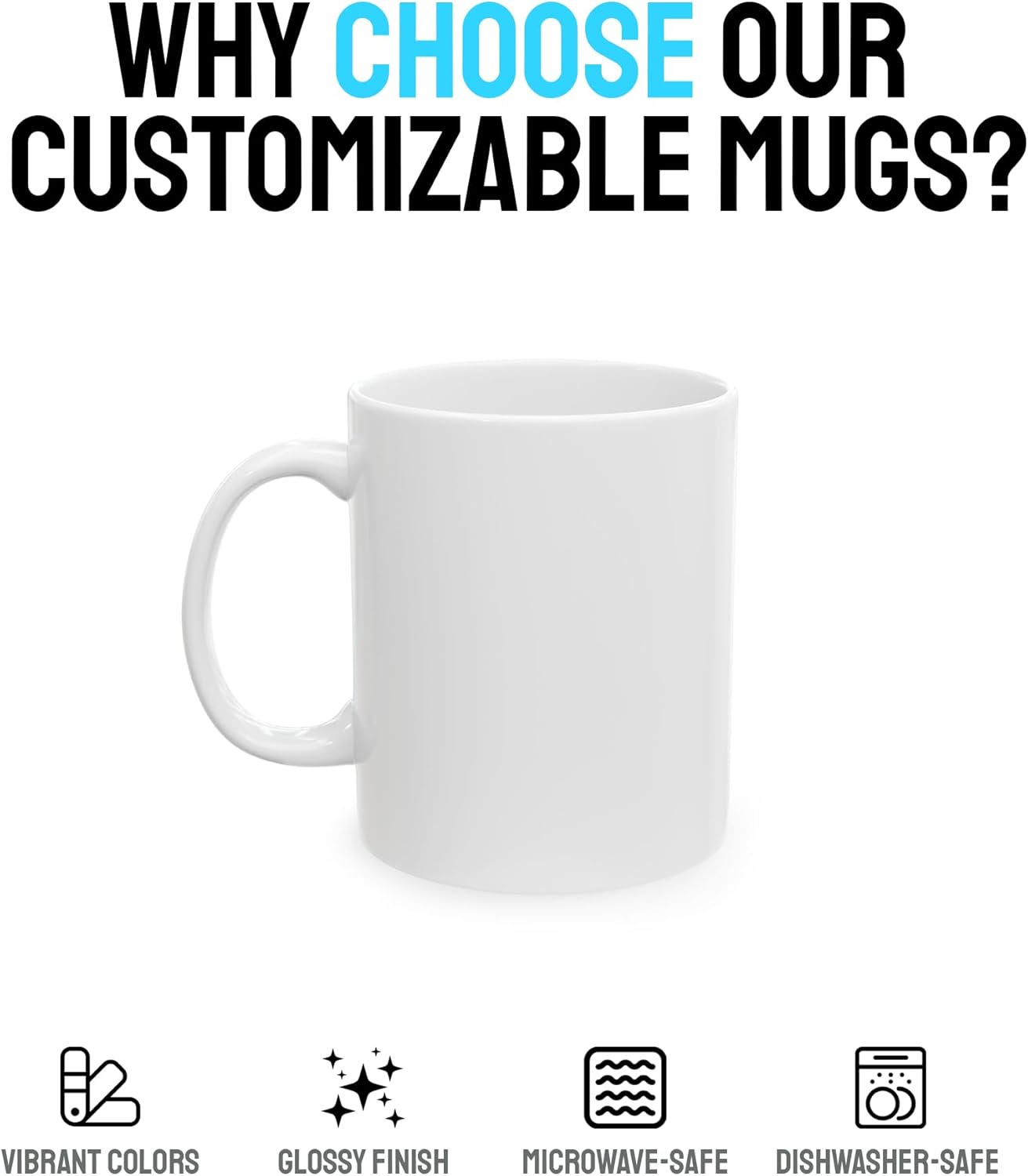 Personalized Coffee Mug – Custom Photo, Text, or Logo Ceramic Mug Tea Cup | Taza Personalizada with Picture or Message | Customized Gift Idea for Men & Women, Mom, Dad, Friends - White | 11oz