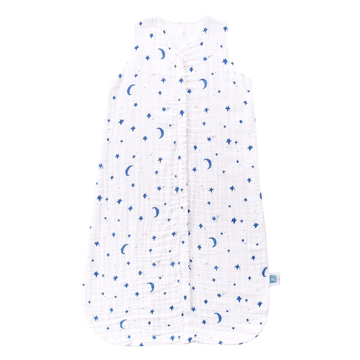 Toddler Sleep Sack for 2-4T Baby, Organic Cotton Wearable Blanket for Boys and Girls 0.5 TOG 2-Way Zipper Soft 4 Layers X-Large Star Moon