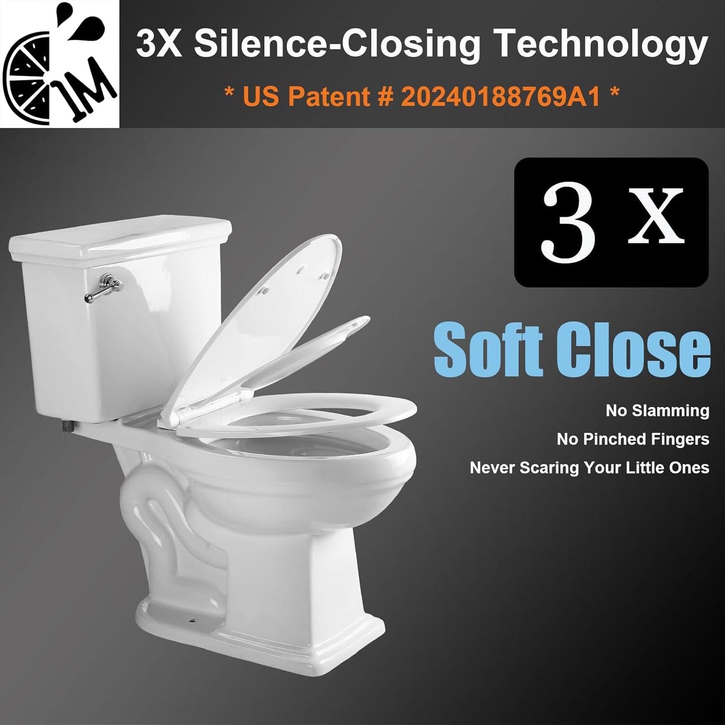 Round Toilet Seat with Toddler Seat Built In, 3X Slow Close FOR BOTH TODDLER & ADULT Seats, Potty Training Toilet Seat, No Wiggle and Easy to Install, Detachable Toddler Seat for Longterm Usage, White
