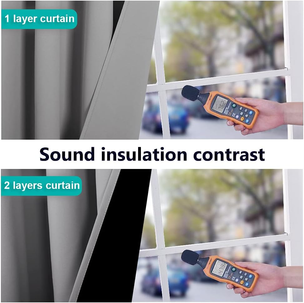 NICETOWN Full Shade Curtain Panels, Pair of Energy Smart & Noise Blocking Out Blackout Drapes for Dining Room Window, Thermal Insulated Guest Room Lined Window Dressing(Silver Grey, 70 x 84 inch)