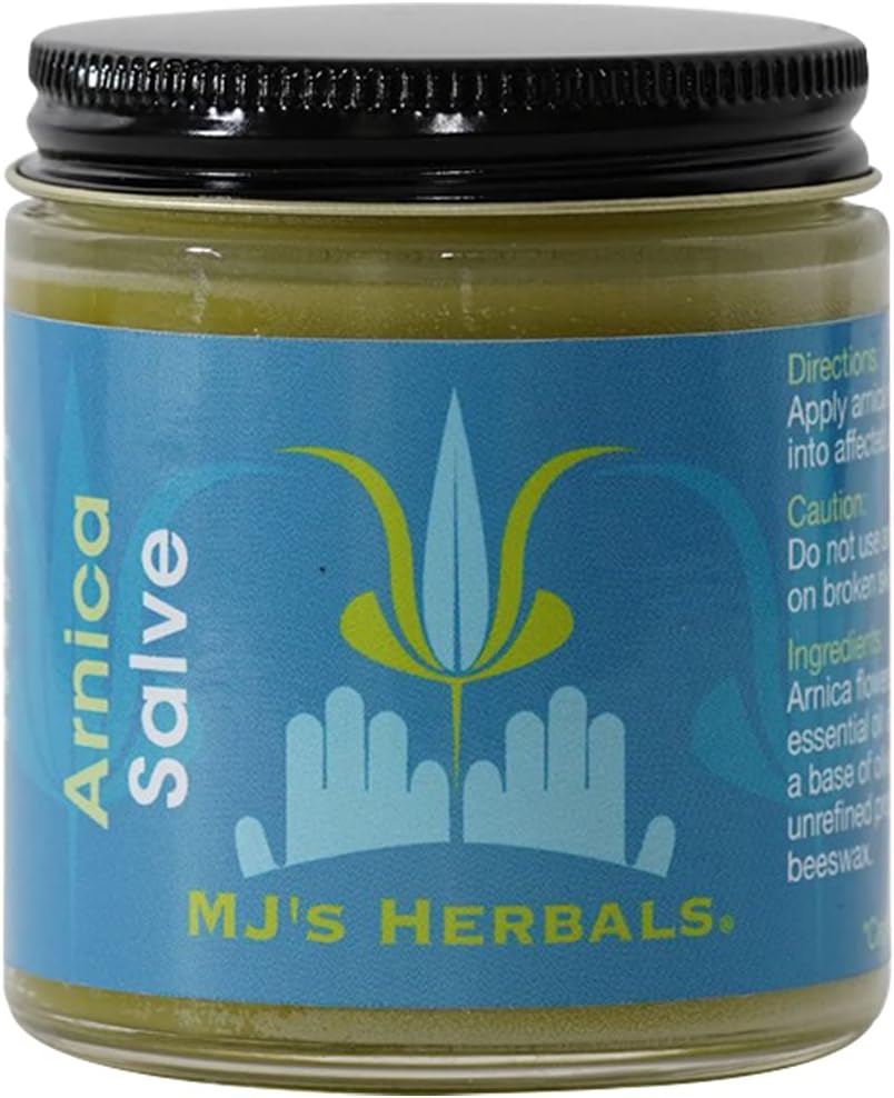 MJ's Herbals Arnica Salve | Maximum Strength, | Fantastic Massage & After Yoga Balm | No Parabens, No Synthetics (4 oz)