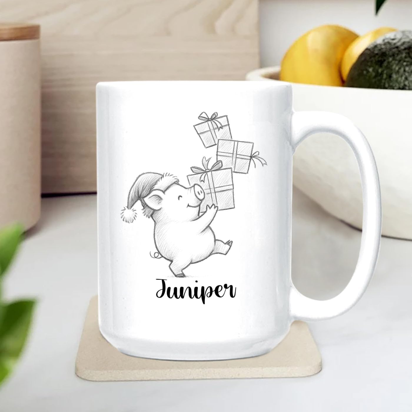 Customized Choose Name Pigs White Coffee Cup Gift For Dad Mom Daughter Son Kids, Pig Lover Accent Coffee Mug, Personalized Pig Ceramic Cup 11Oz 15Oz, Funny Pigs Travel Mug Gift For Birthday Christmas