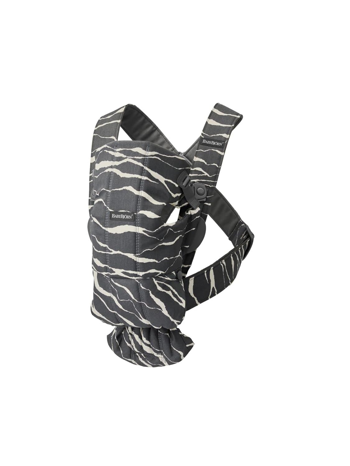 BabyBjörn Baby Carrier Mini, Anthracite/Landscape Print, Cotton | Newborn Carrier (7-25 lbs), Ergonomic, Easy-to-Use