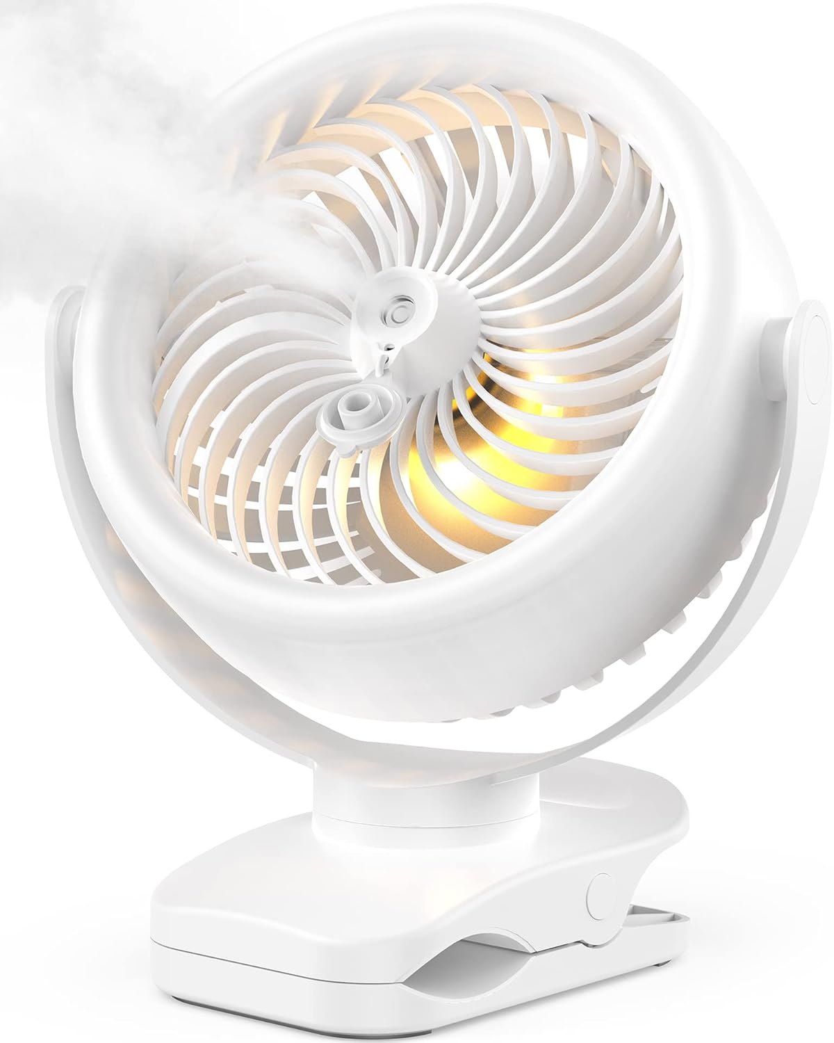 TYZU 7" Portable Cooling Misting Fan | 4000mAh Rechargeable Battery 130ml Tank Outdoor Clip-On | 4 Speeds + 2 Modes For Camping/Stroller/Golf Cart/Patio