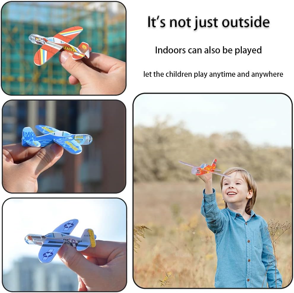 Manmel 50 Pcs Foam Gliders Planes Toys for Kids, Paper Airplane, Party Favors Goodie Bag Stuffers, Outdoor Flying Toys, Bulk for Classroom Prizes Boys and Girls