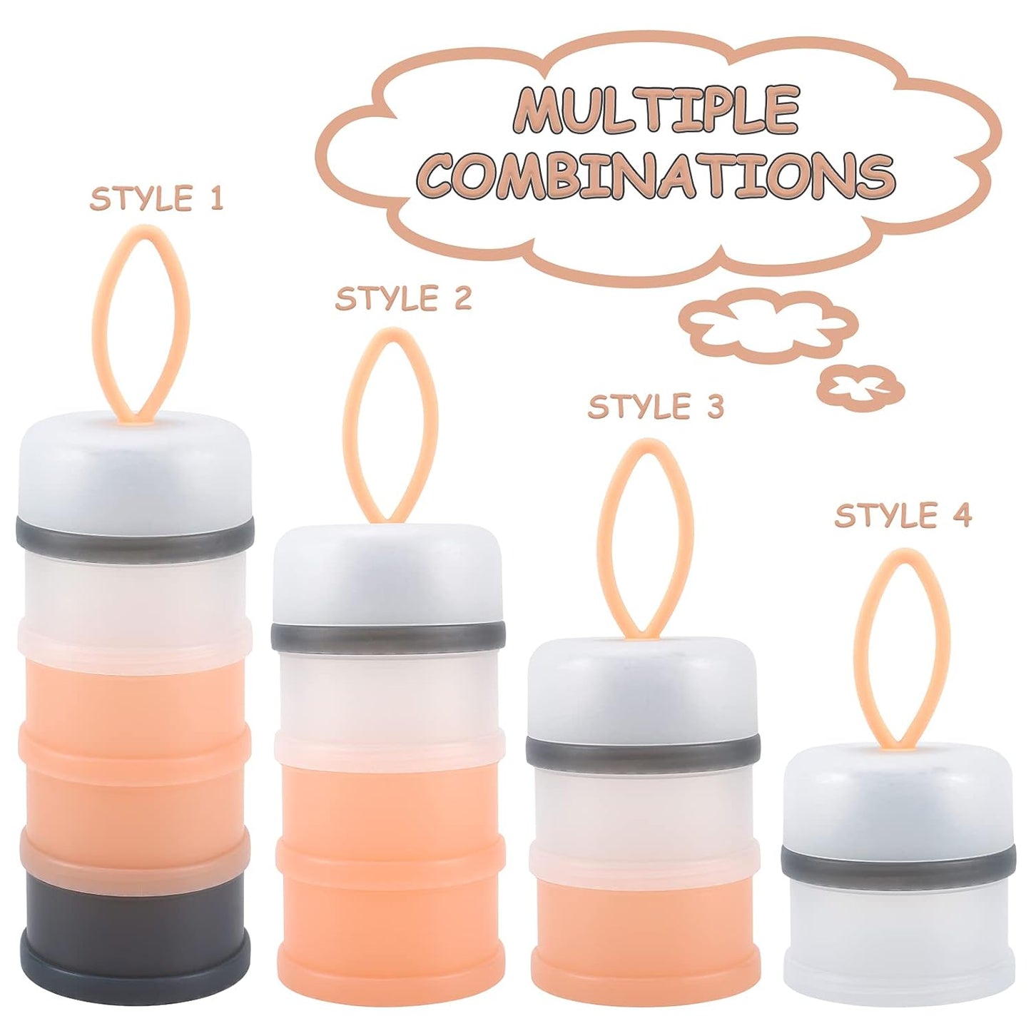 Accmor 2 Pack Baby Formula Dispenser On The Go, Stackable Non-Spill Portable Milk Powder Kids Snack Storage Container, BPA Free