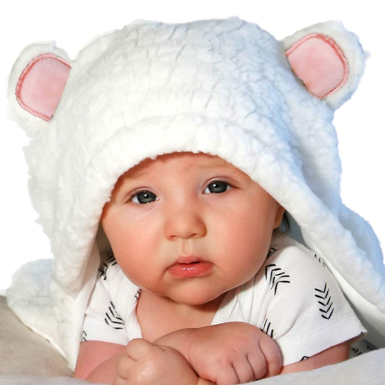 Jam Naturals- Baby Swaddle Blanket, Cute Bear Organic Receiving Swaddling Wrap, Newborn Baby Girl Soft Plush Registry Gift (Pink 3-6m)