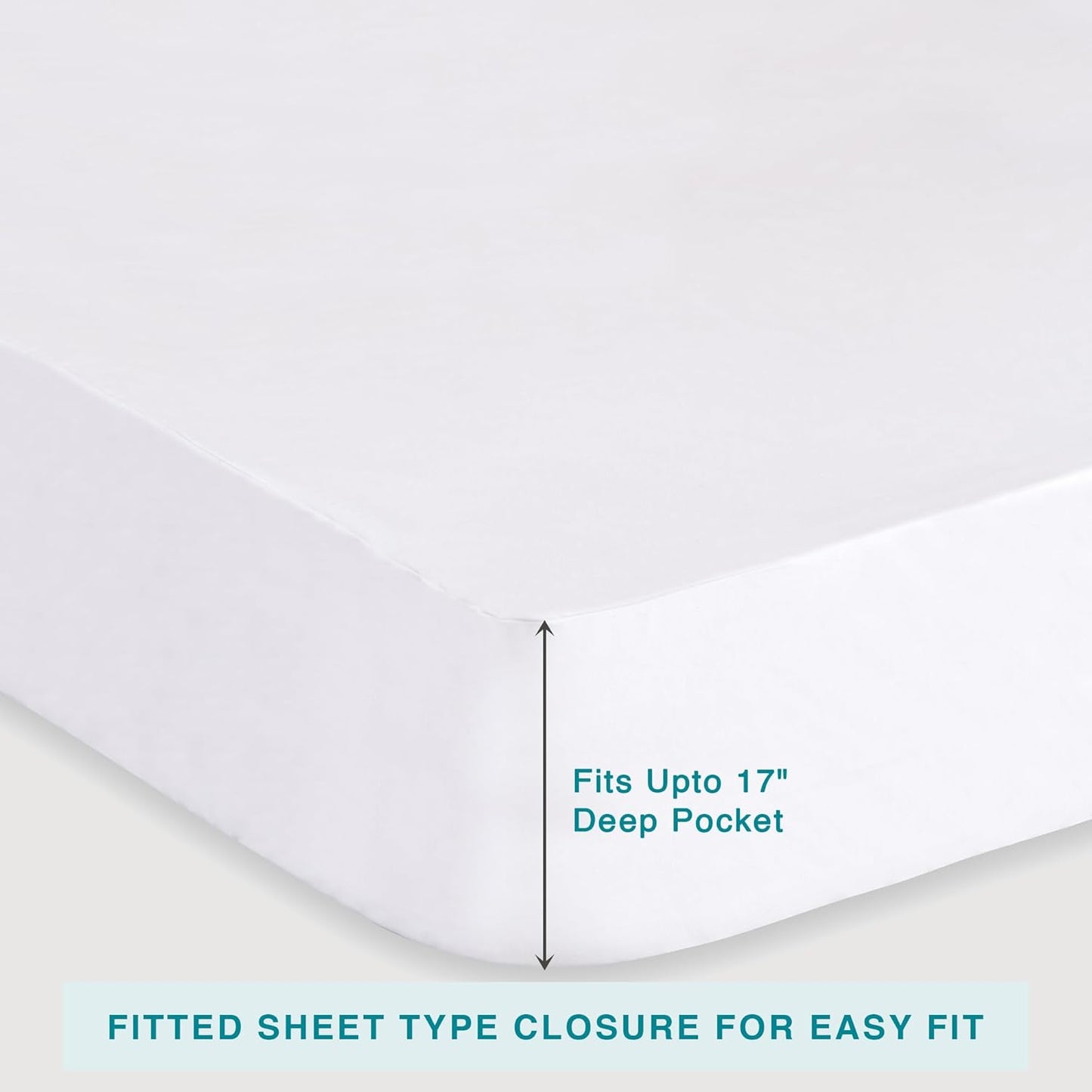 Fabdreams King Organic Cotton Mattress Protector, Waterproof, 78x82+17in, GOTS Certified, Temperature Regulating, Breathable, White