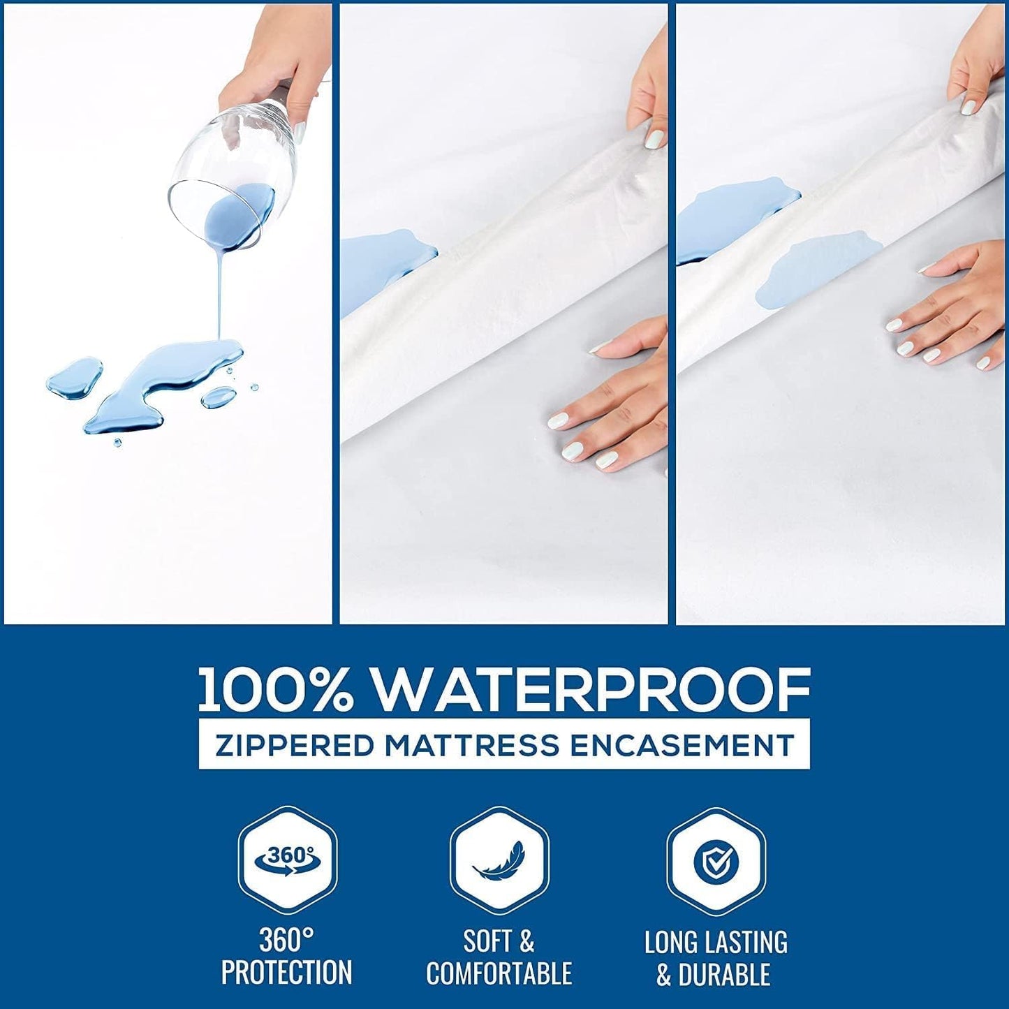 Utopia Bedding Zippered Mattress Encasement Twin Size (Pack of 4), 100% Waterproof, Dust Mite and Bed Bug Proof Mattress Protector, Absorbent 6-Sided Mattress Cover