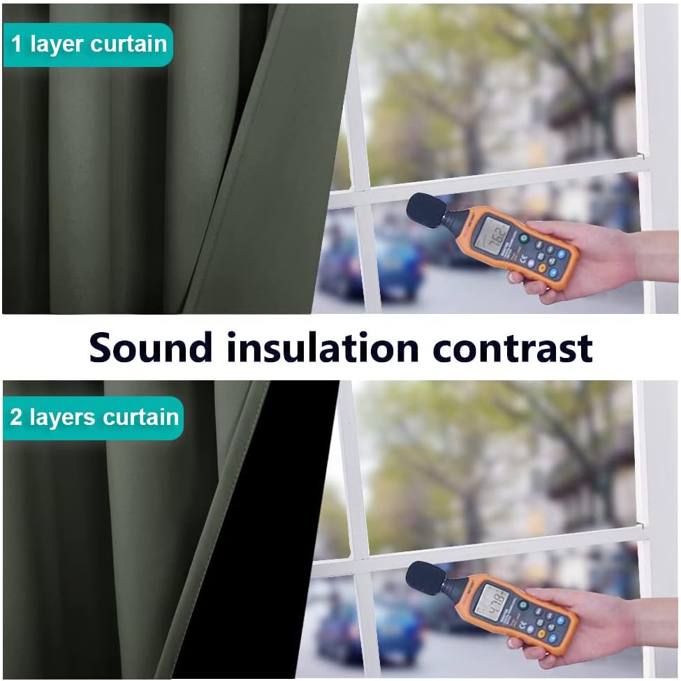 NICETOWN 100% Blackout Blinds, Set of 2, 46" x 96", Dark Mallard, Laundry Room Decor Window Treatment Curtains for Large Patio Sliding Door, Thermal Insulated Curtains for Bedroom