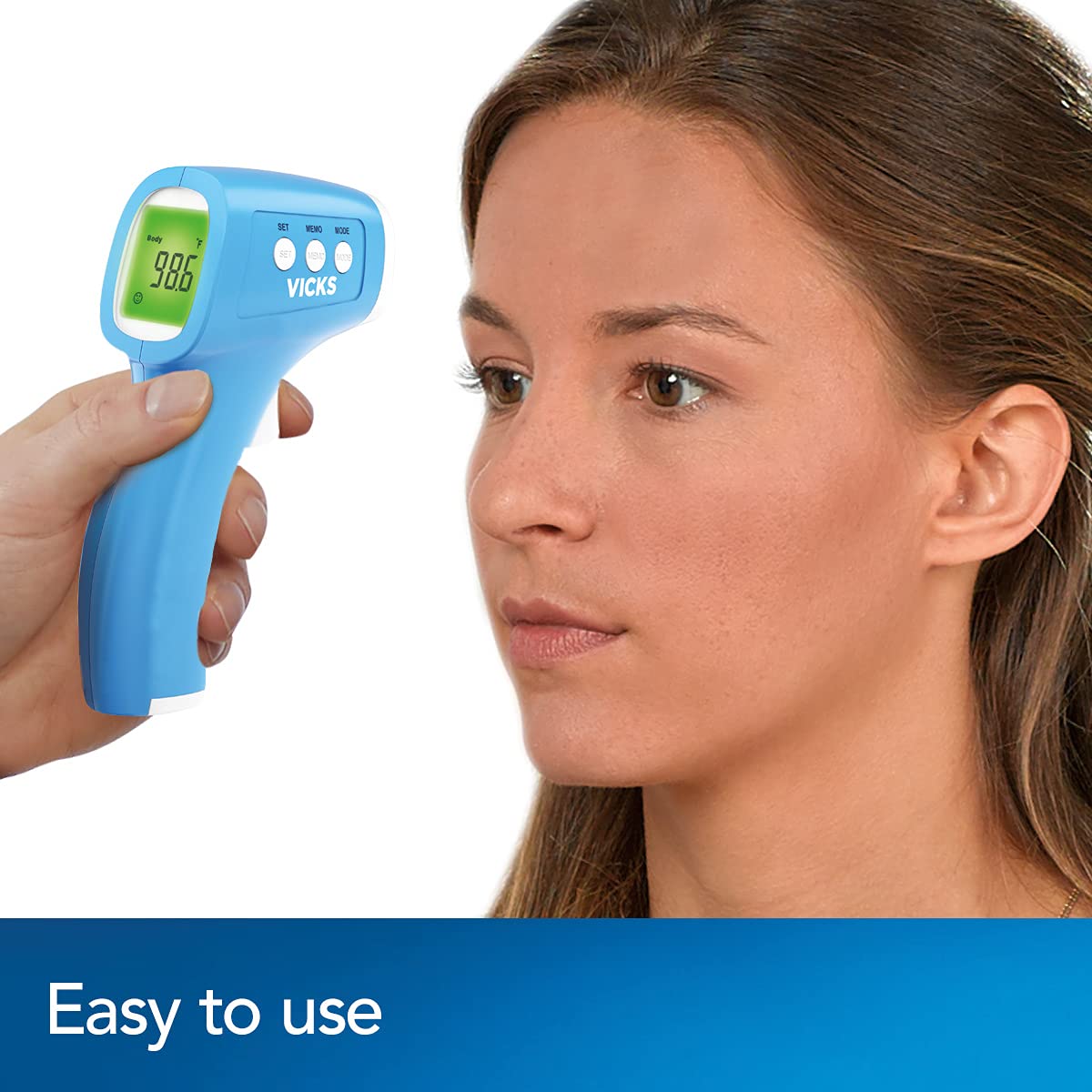 Vicks Non-Contact Infrared Thermometer for Forehead, Food and Bath – Fast, Reliable, and Clinically Proven Accuracy for Adults, Babies, Toddlers and Kids