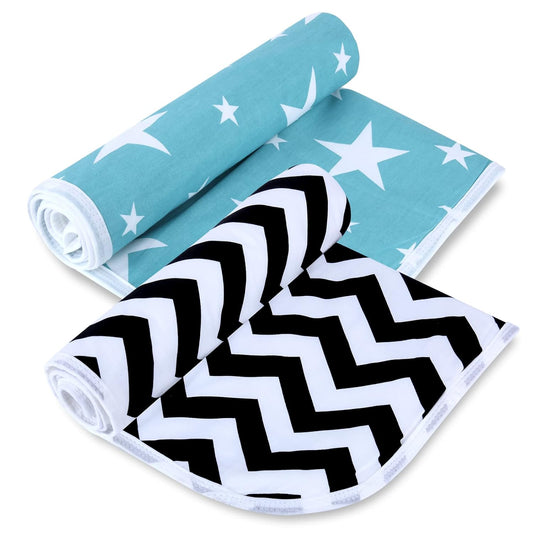 2Pcs Diaper Changing Pads for Baby, Portable Change Mat, 3Layers Waterproof Change Pad Foldable Absorbent Mats for Women, Reusable Incontinence Underpads for Patient 24''x30''